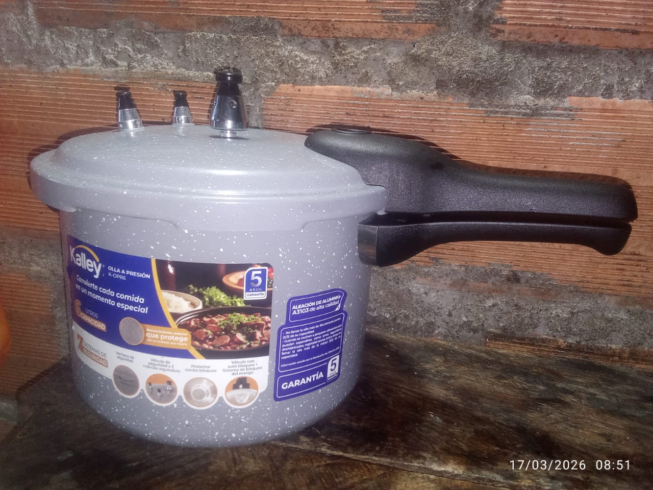Olla Kalley 6L Esmaltada recibida el 17 de marzo de 2026 — compradora verificada